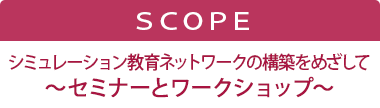 SCOPE シミュレーション教育ネットワークの構築をめざして
～セミナーとワークショップ～